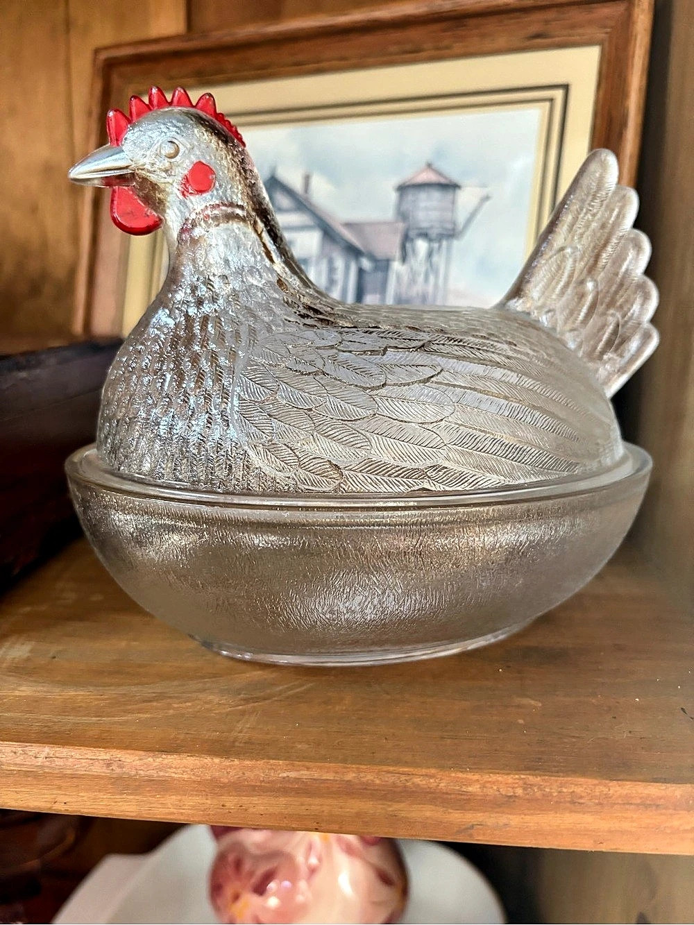 Indiana Glass Hen on Nest